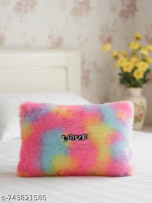 Soft Teddy Bear with 2 Rainbow LOVE Cushions Combo