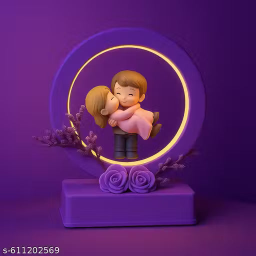 Musical Couple Showpiece with Lights (Pink)